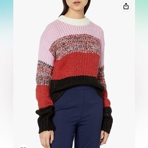 J.O.A Fair Isle Ribbed Knit Sweater
